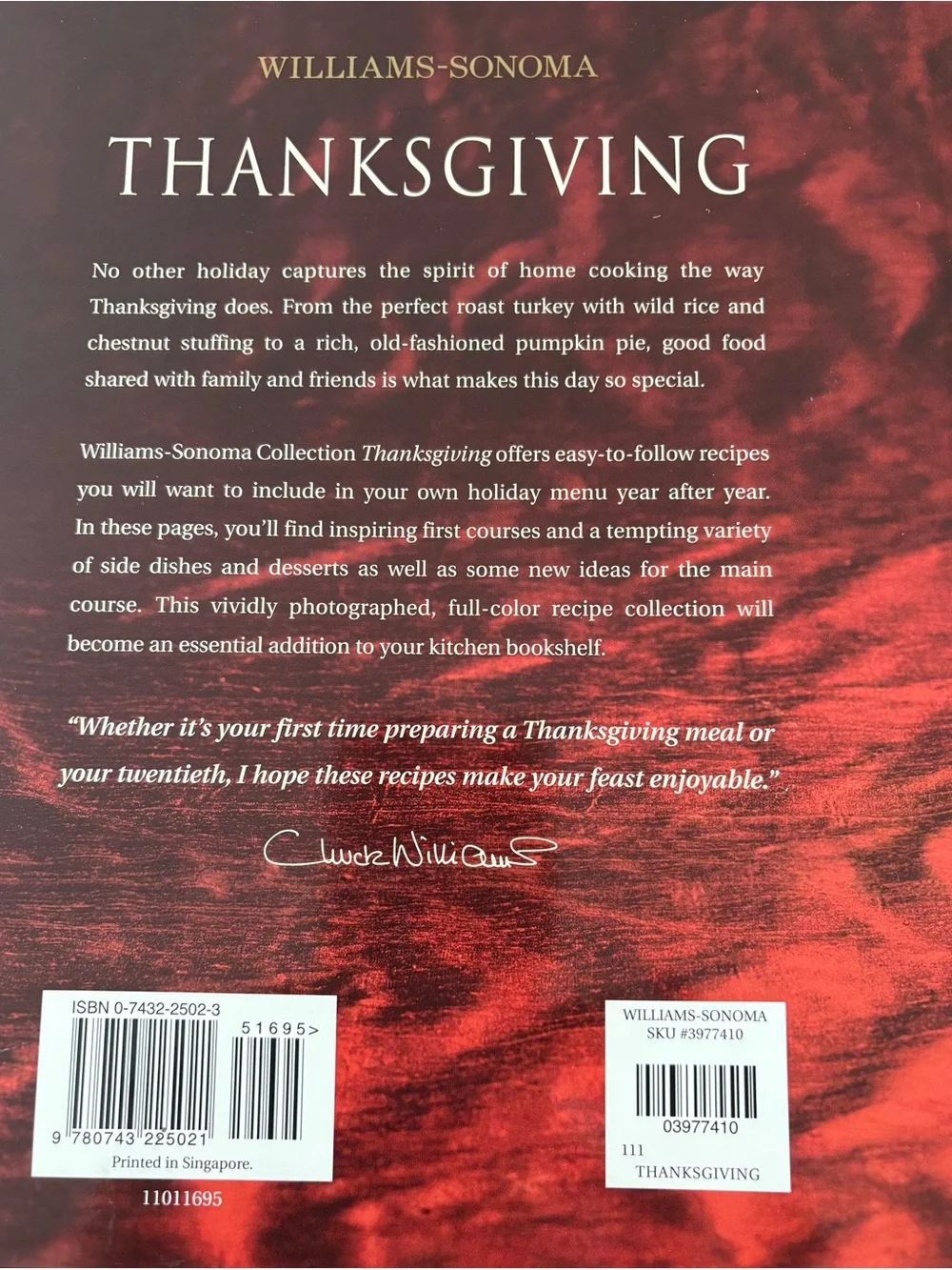 Williams-Sonoma Thanksgiving Cookbook